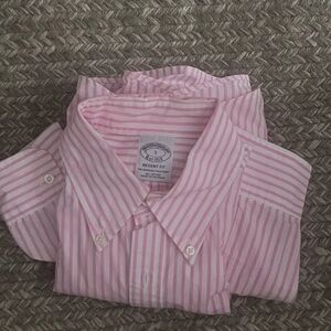 Brooks Brothers Pink and White Striped Shirt